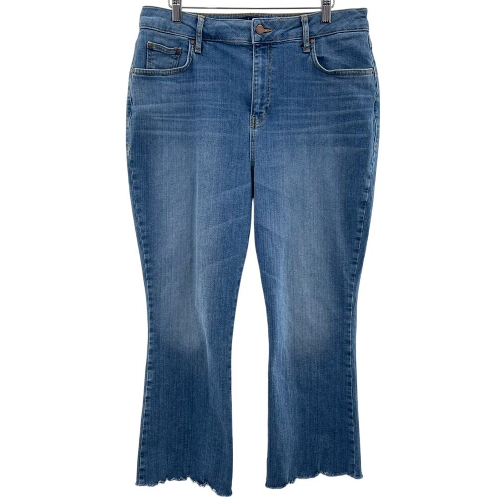 Boden Flare Cropped Ankle Jeans High Waist Wide Leg Medium Wash Jeans Size 12